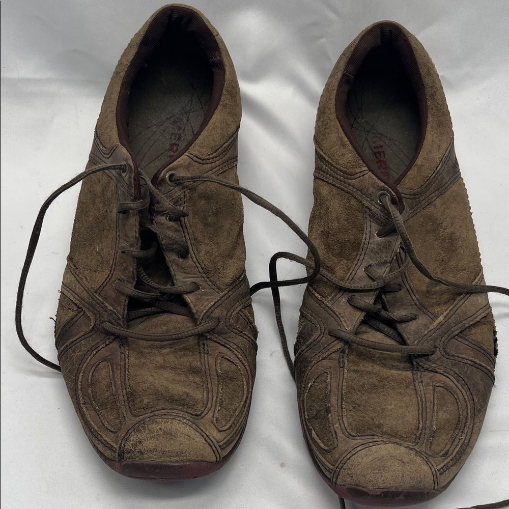 Merrell Aria Moss Brown Leather Performance Shoe
